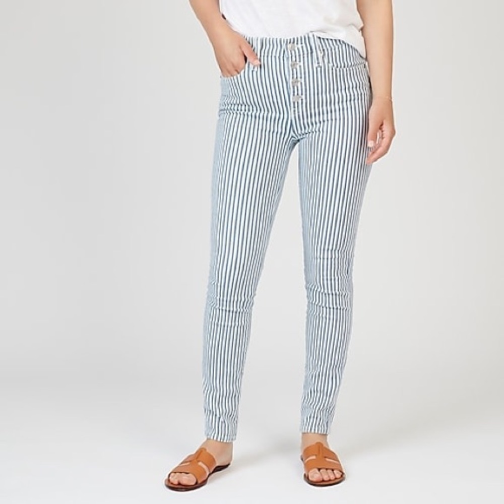 j crew striped toothpick jeans!!